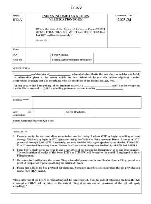 ITR-V acknowledgement