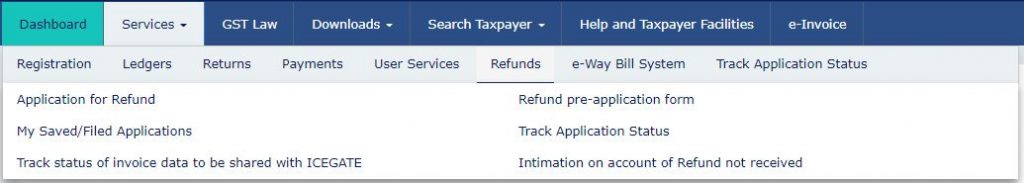 gst login refund page