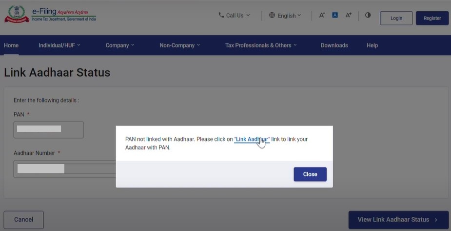 link aadhaar with pan