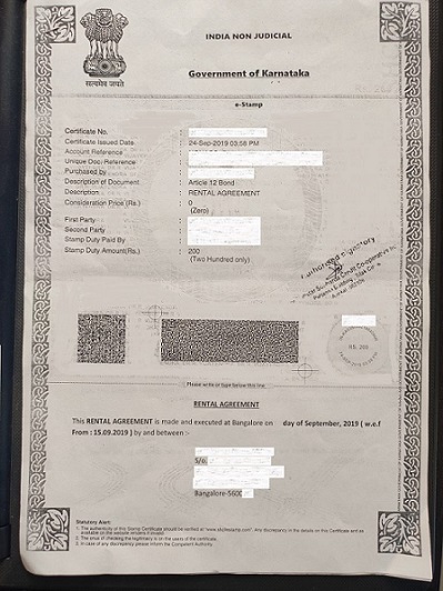 Rent Agreement Sample