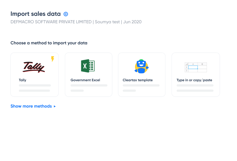 Import from Tally or Excel