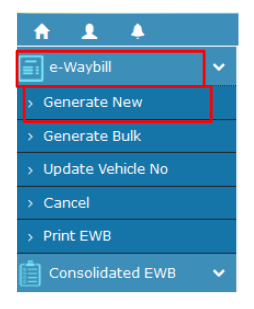 generate new under E-waybill option