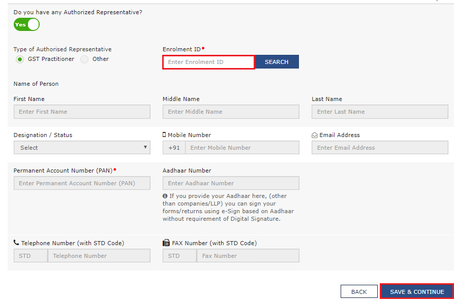 enter the enrollment ID