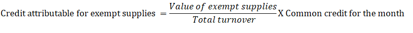 Credit attributable for exempt supplies