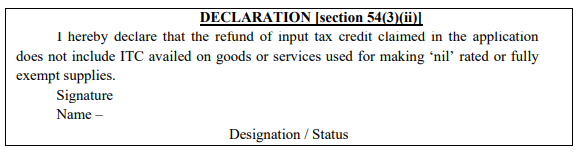 refund of accumulated ITC