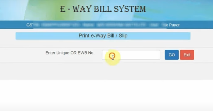 enter e-way bill number