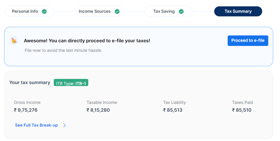 e-file on cleartax