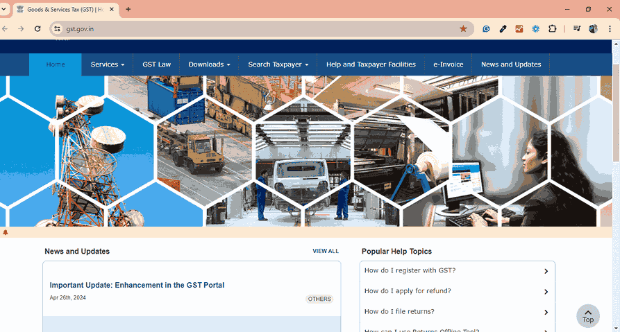 GST portal (www.gst.gov.in)