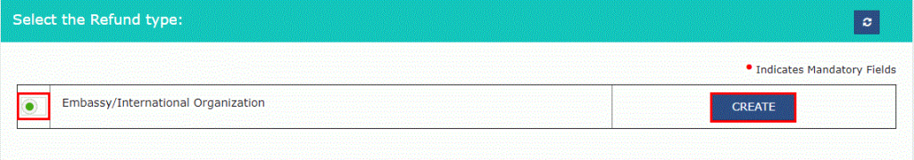 select gst refund type