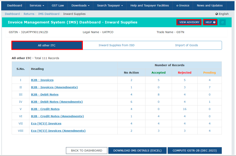 Invoice management system under GST