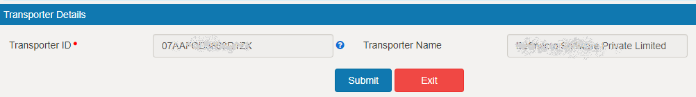 enter the new/changed transporter ID