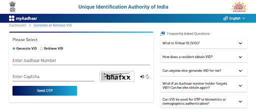 Generate Aadhaar Virtual ID